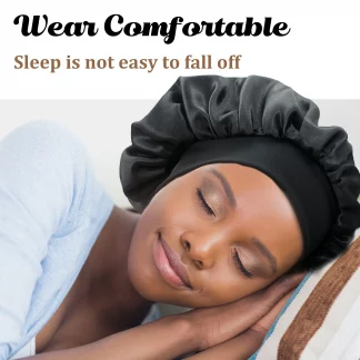 Large Satin Bonnet,Silk Bonnet Hair Wrap for Sleeping, Sleep Cap With Elastic Soft Band, Big Bonnets for Women Hair Care