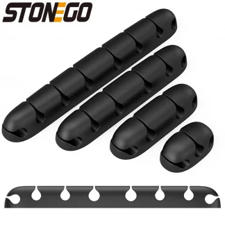 STONEGO Cable Organizer Silicone USB Cable Winder Desktop Tidy Management Clips Cable Holder for Mouse Headphone