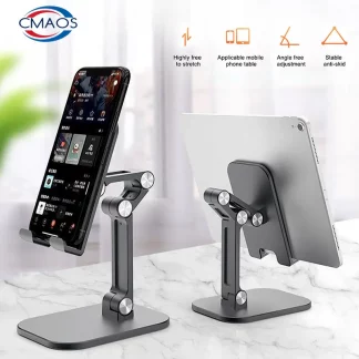 Three Sections Foldable Desk Mobile Phone Holder For iPhone iPad Tablet Flexible Table Desktop Adjustable Cell Smartphone Stand